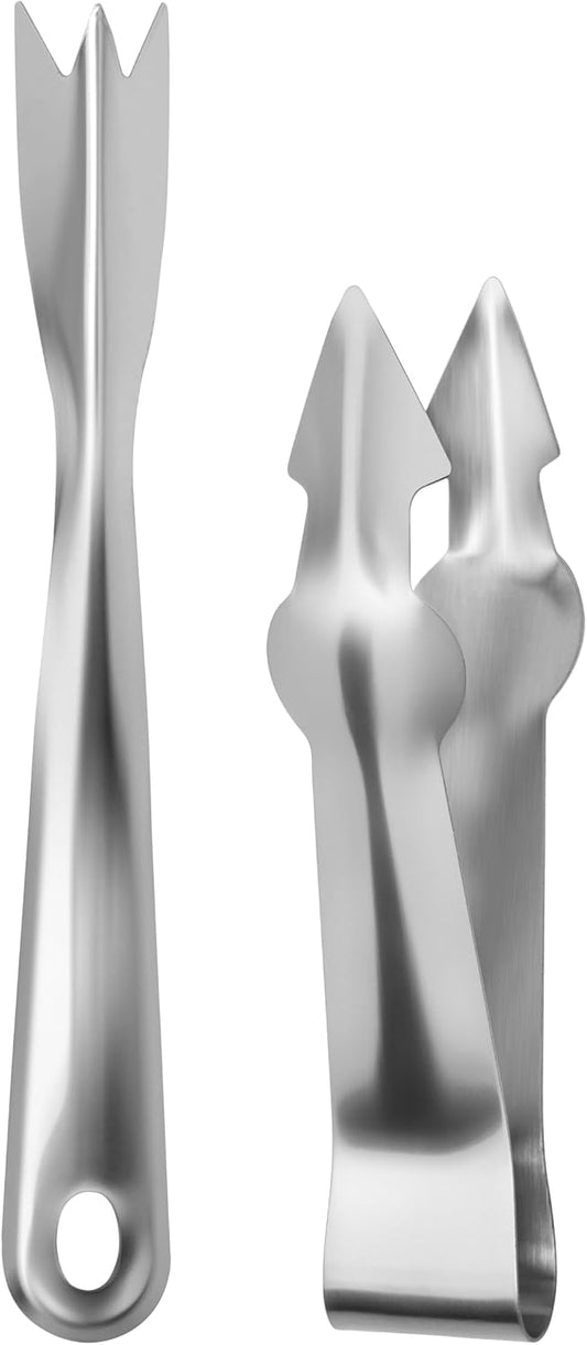Fruit Tweezers & Pineapple Eye Remover Tool - Stainless Steel Pineapple Eye Remover with V Shape Set of 2 Pcs - Fruit Remover Kitchen Tweezers and Pineapple Seed Remover