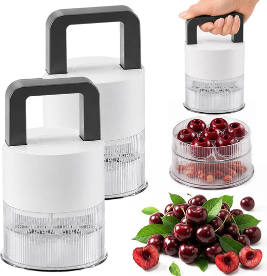 Cherry Pitter 2-Pack, 7-Hole Cherry Corer Tool for Fast Pit Removal | Removes pits from up to 7 cherries at once for faster prep, helping reduce mess for baking, snacks, desserts and homemade jam
