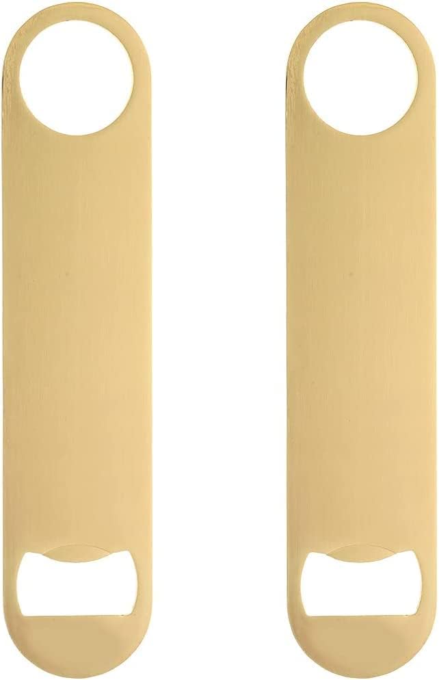 4PCS Heavy Duty Stainless Steel Flat Bottle Opener Beer Bottle Opener 7" Speed Openers for Kitchen, Bar or Restaurant Birthday Wedding Bridal Shower Gifts (Gold,4)