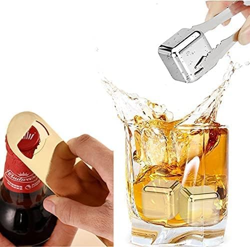 4PCS Heavy Duty Stainless Steel Flat Bottle Opener Beer Bottle Opener 7" Speed Openers for Kitchen, Bar or Restaurant Birthday Wedding Bridal Shower Gifts (Gold,4)
