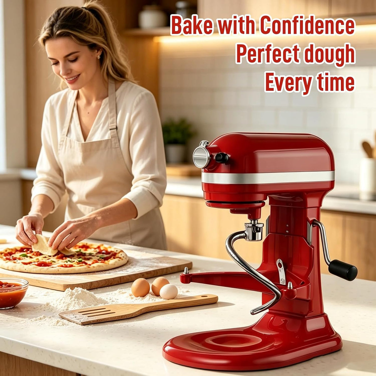 Stainless Steel Spiral Dough Hook for Kitchen Aid 4.5QT / 5QT Tilt-Head Mixers, Dishwasher Safe, Dough Hook Attachment - Efficient Kneading for Bread, Pizza, Pasta, Cookies