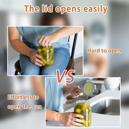 Adjustable Stainless Steel Jar Opener, Manual Can Opener for Arthritis Hands, Multifunctional Bottle Opener & Lid Gripper, Kitchen Gadgets for Seniors