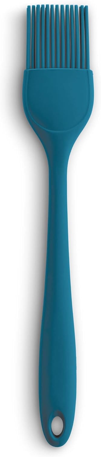 Silicone Basting Brush, Non-Stick, Heat Safe, Shed-Proof Bristles, Turquoise, 1.75-Inches, For Butter, Egg Wash, Glaze, And Baking Prep