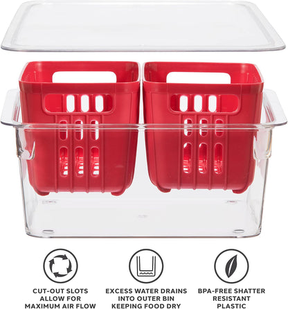 5169 Berry Bin - Single Basket, Red