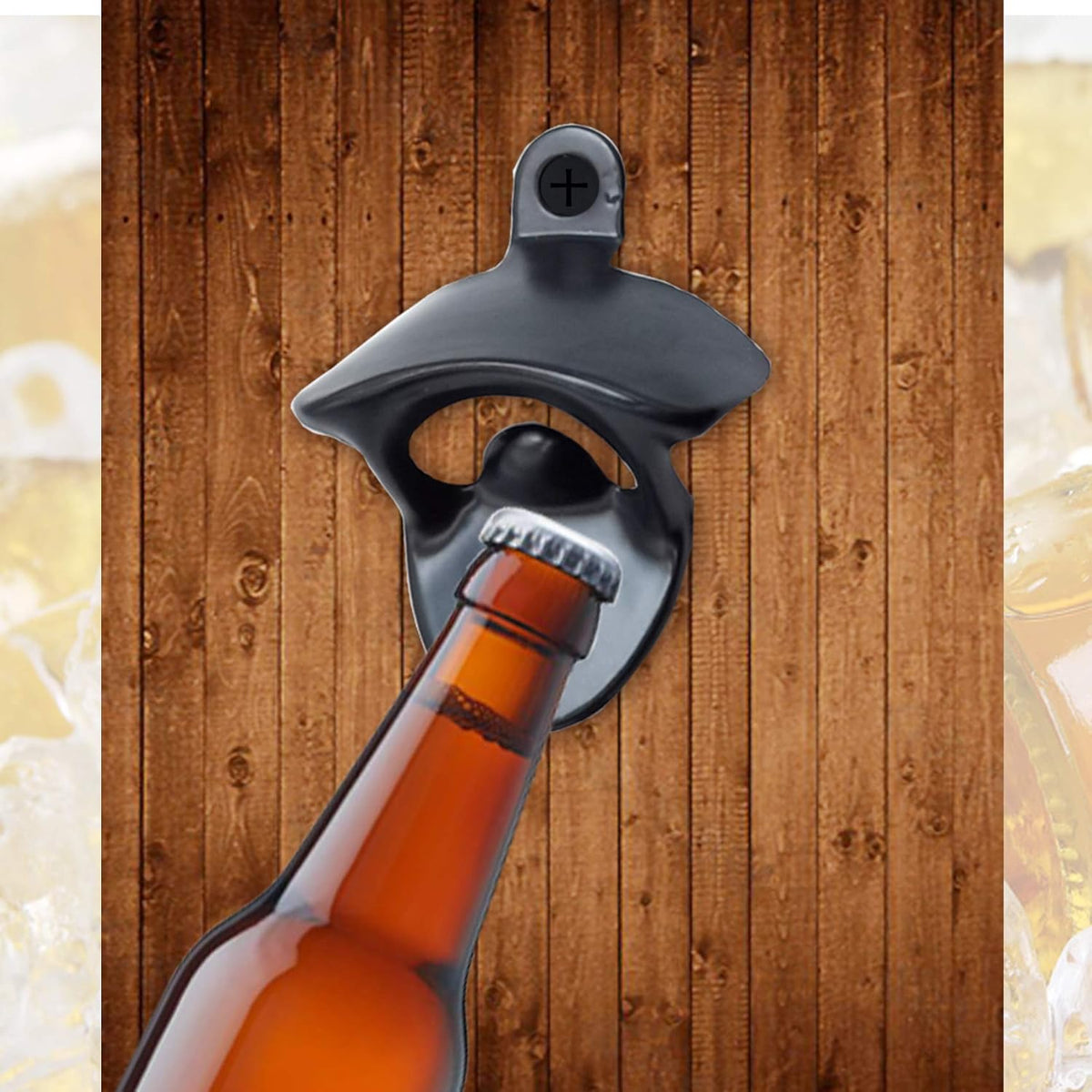 12PCS Wall Mounted Bottle Opener Vintage Beer Bottle Opener Suitable for Bars KTV Hotels Homes (Black+Silver+Green Bronze)