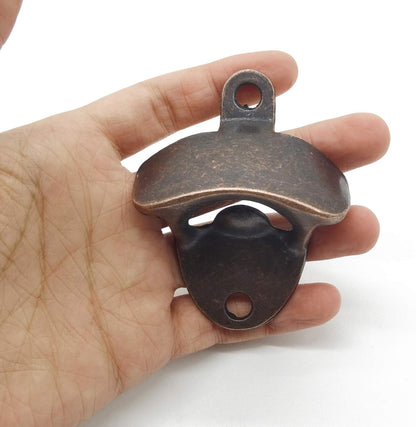 12PCS Wall Mounted Bottle Opener Vintage Beer Bottle Opener Suitable for Bars KTV Hotels Homes (Black+Silver+Green Bronze)