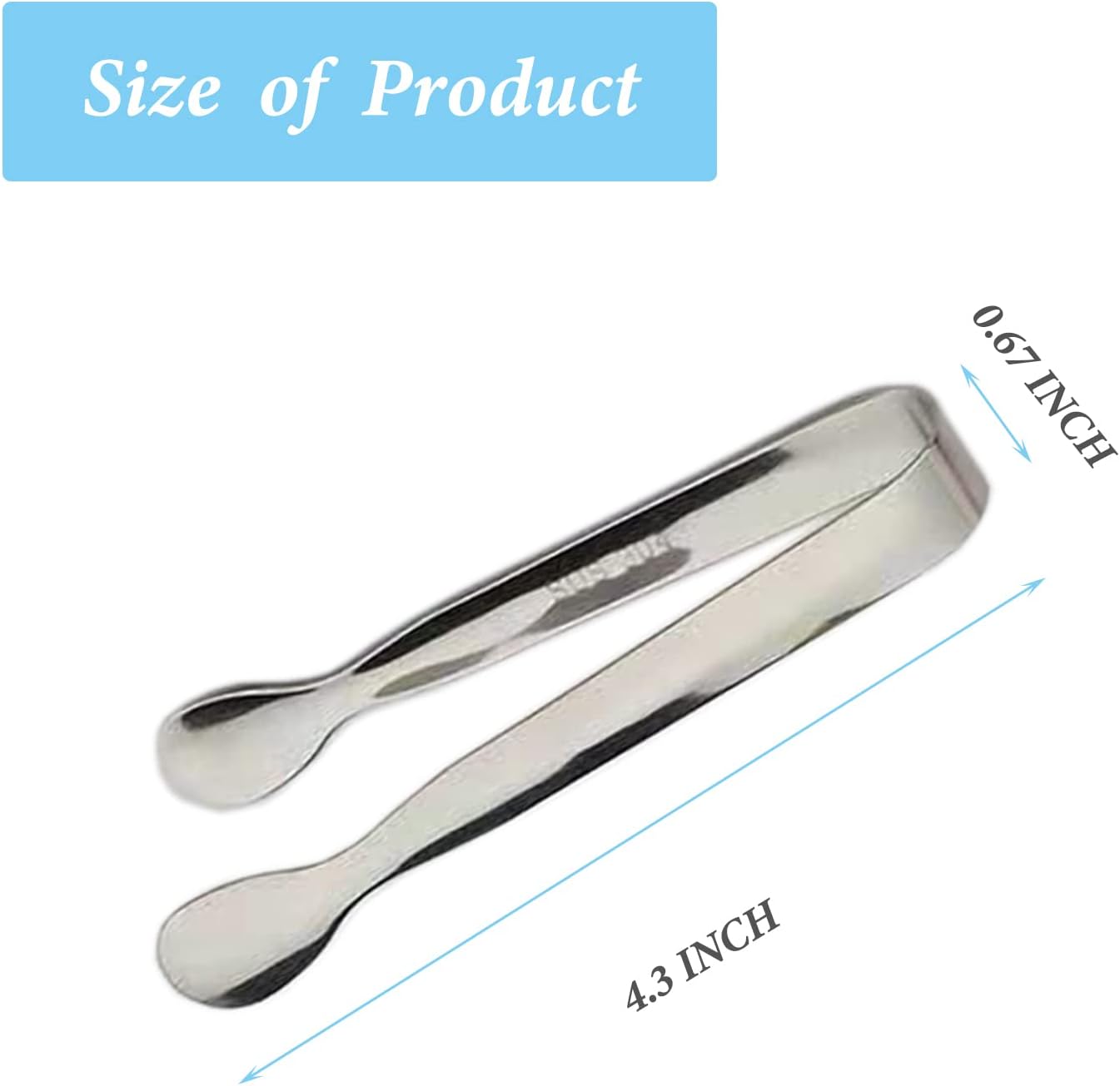 6PCS Ice Tongs Mini Sugar Tongs 4.25Inch Stainless Steel Kitchen Utensils Set,Small Serving Tong and Tiny Kitchen Tong for Appetizers,Tea Party, Coffee Bar, Desserts (Silver)