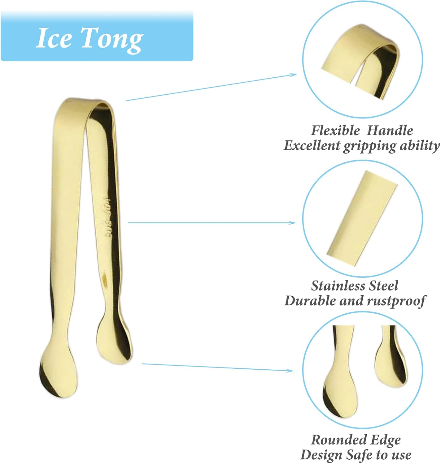 6PCS Ice Tongs Mini Sugar Tongs 4.25Inch Stainless Steel Kitchen Utensils Set,Small Serving Tong and Tiny Kitchen Tong for Appetizers,Tea Party, Coffee Bar, Desserts (Silver)
