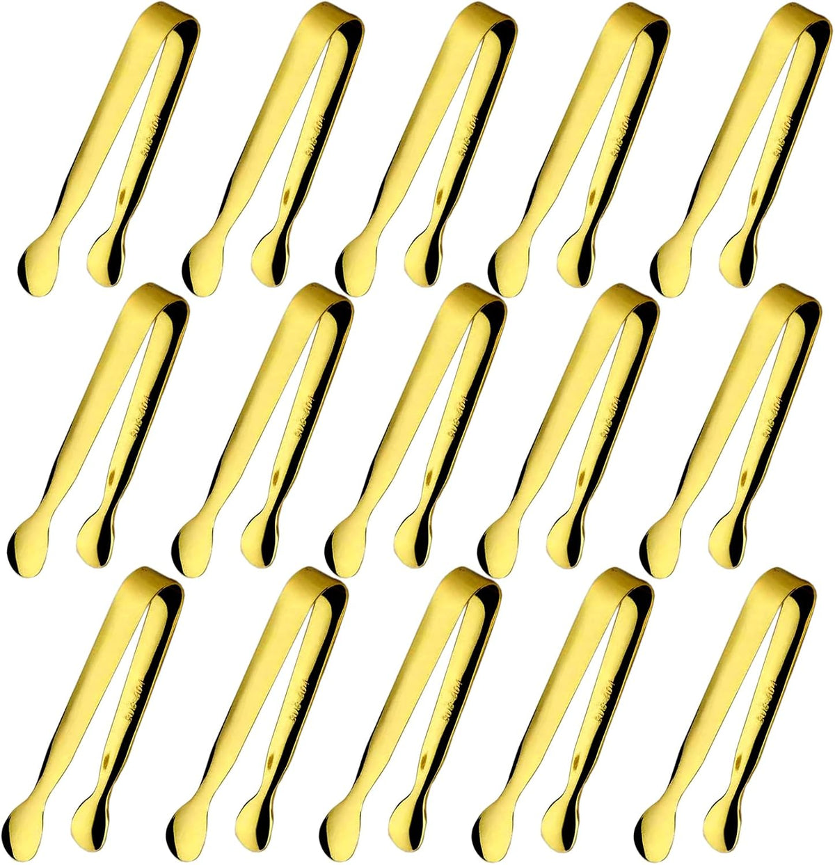 6PCS Ice Tongs Mini Sugar Tongs 4.25Inch Stainless Steel Kitchen Utensils Set,Small Serving Tong and Tiny Kitchen Tong for Appetizers,Tea Party, Coffee Bar, Desserts (Silver)