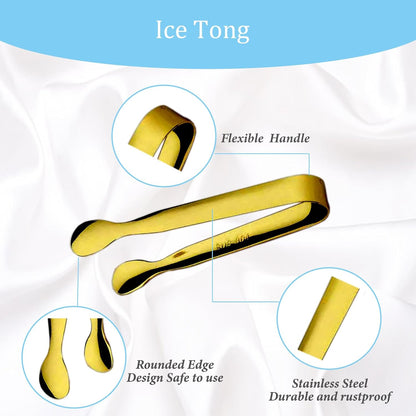 6PCS Ice Tongs Mini Sugar Tongs 4.25Inch Stainless Steel Kitchen Utensils Set,Small Serving Tong and Tiny Kitchen Tong for Appetizers,Tea Party, Coffee Bar, Desserts (Silver)