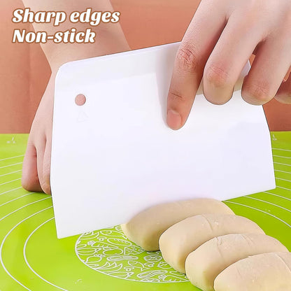 2pcs Cake Scraper Set Food-Grade Reusable Baking Scraper and Smoother Tool for Cake Decorating Icing Fondant Pastry Bakery Use 7.67 X 5.03 in