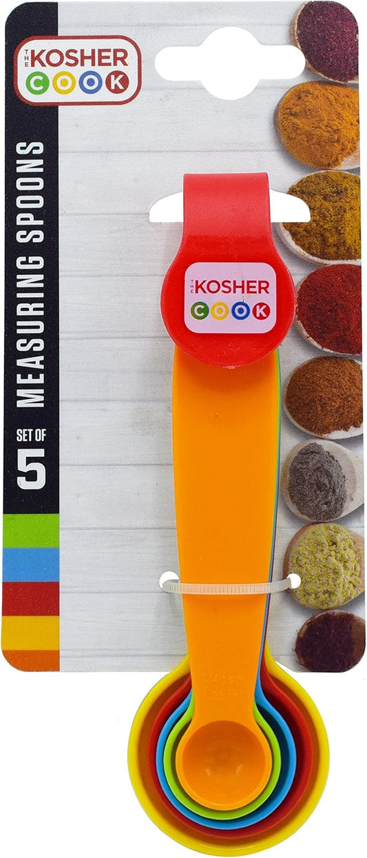 Multicolor Measuring Spoons - 5 Piece Set for Precise Cooking and Baking - Stackable Nesting Design - Color Coded Kitchen Tools