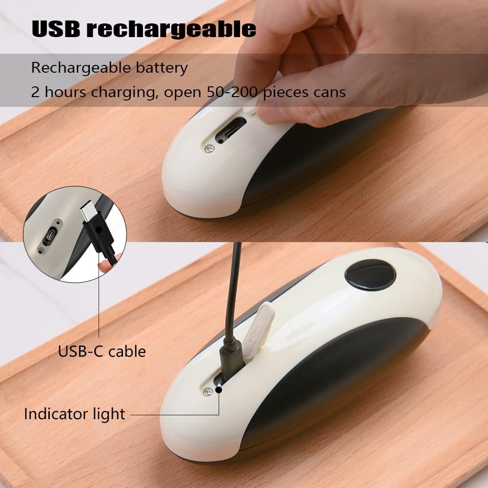 Electric Can Openers in 2026: Automatic Can Opener Electric with Rechargeable. The Can Opener Creates A Smooth Edge, Making It The Best Gift for Seniors And Kids. White