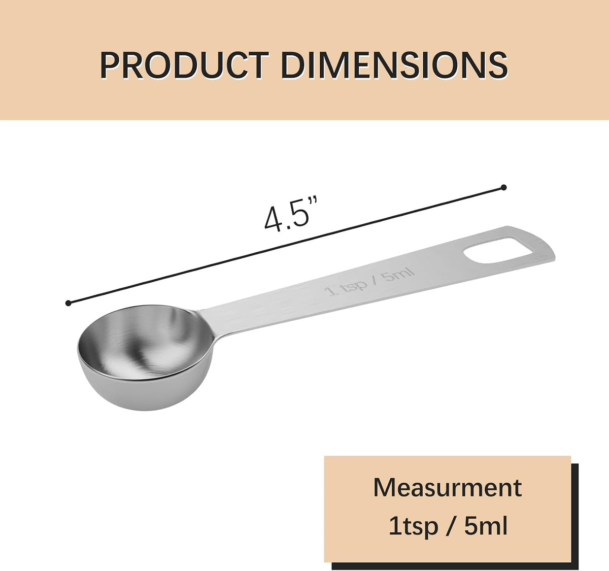 1PCS 1Tbsp(3tsp, 15ml) Measuring Spoon, Stainless Steel Teaspoon