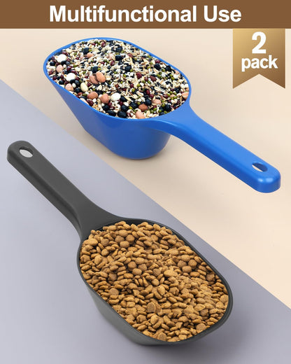 2 PACK Dog Food Scoop, 1 Cup Pet Food Scoop With Measuring Lines