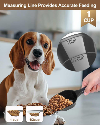 2 PACK Dog Food Scoop, 1 Cup Pet Food Scoop With Measuring Lines