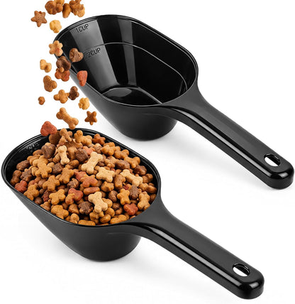 2 PACK Dog Food Scoop, 1 Cup Pet Food Scoop With Measuring Lines