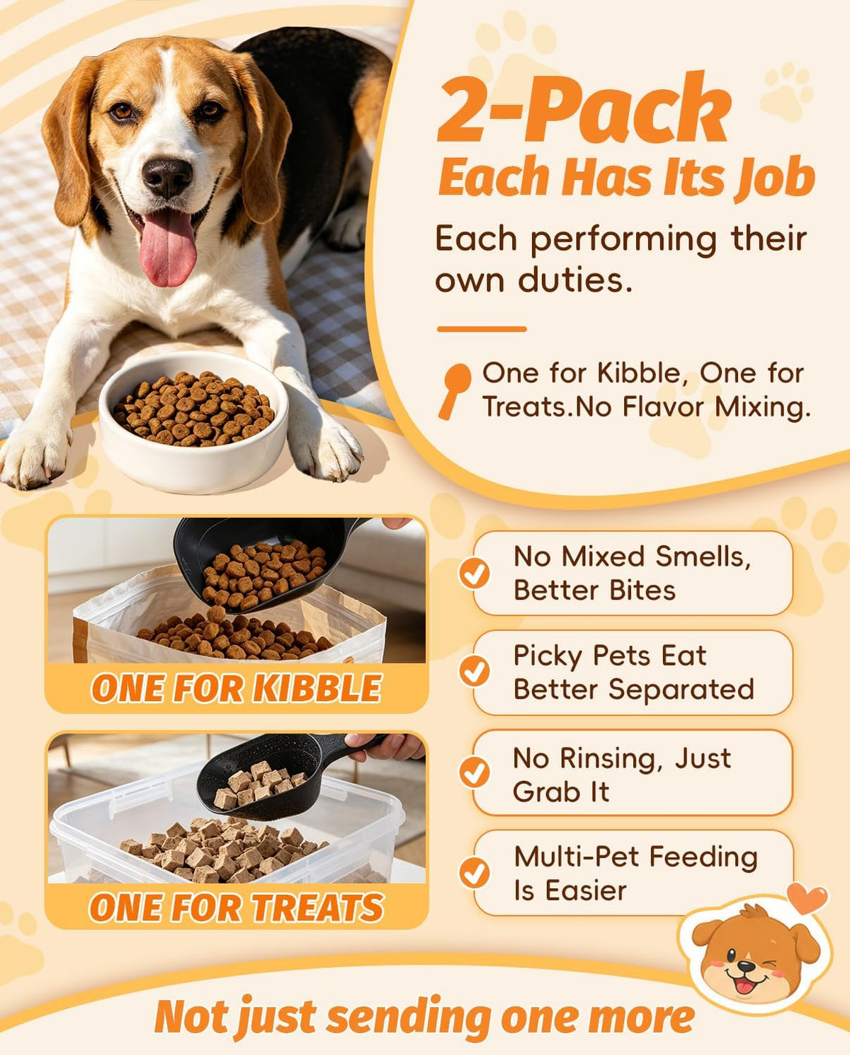 2 PACK Dog Food Scoop, 1 Cup Pet Food Scoop With Measuring Lines