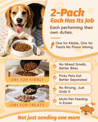 2 PACK Dog Food Scoop, 1 Cup Pet Food Scoop With Measuring Lines