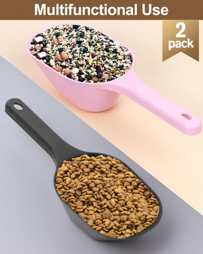 2 PACK Dog Food Scoop, 1 Cup Pet Food Scoop With Measuring Lines
