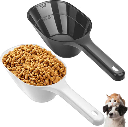 2 PACK Dog Food Scoop, 1 Cup Pet Food Scoop With Measuring Lines