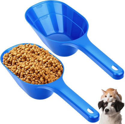 2 PACK Dog Food Scoop, 1 Cup Pet Food Scoop With Measuring Lines