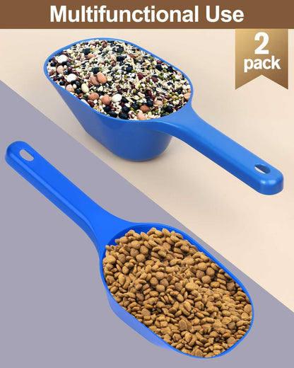 2 PACK Dog Food Scoop, 1 Cup Pet Food Scoop With Measuring Lines
