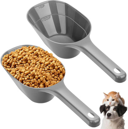 2 PACK Dog Food Scoop, 1 Cup Pet Food Scoop With Measuring Lines