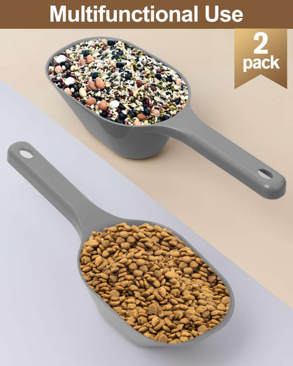 2 PACK Dog Food Scoop, 1 Cup Pet Food Scoop With Measuring Lines