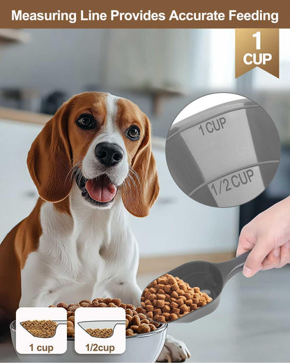 2 PACK Dog Food Scoop, 1 Cup Pet Food Scoop With Measuring Lines