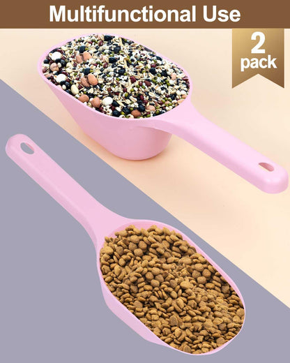 2 PACK Dog Food Scoop, 1 Cup Pet Food Scoop With Measuring Lines