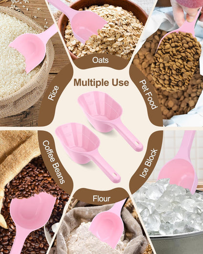 2 PACK Dog Food Scoop, 1 Cup Pet Food Scoop With Measuring Lines