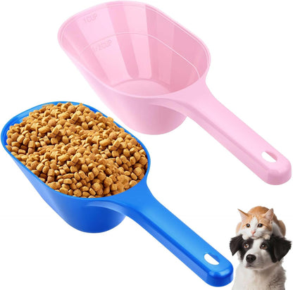 2 PACK Dog Food Scoop, 1 Cup Pet Food Scoop With Measuring Lines