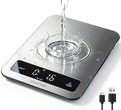 Waterproof Food Scale, 22lb Kitchen Scale, IP67, Rechargeable, Black