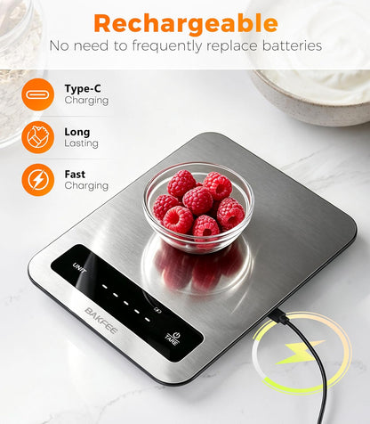 Waterproof Food Scale, 22lb Kitchen Scale, IP67, Rechargeable, Black