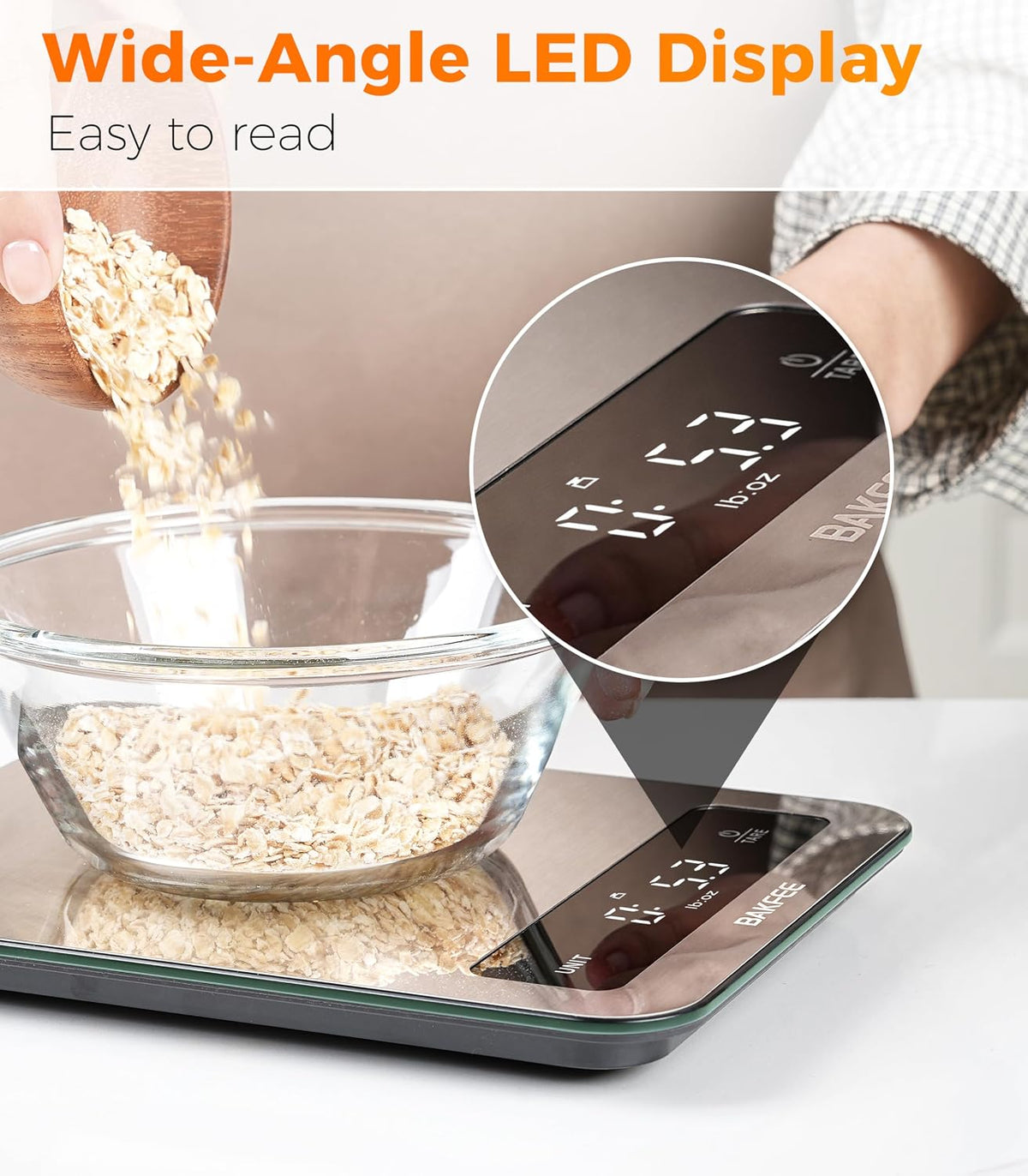 Waterproof Food Scale, 22lb Kitchen Scale, IP67, Rechargeable, Black