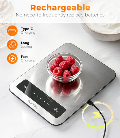 Waterproof Food Scale, 22lb Kitchen Scale, IP67, Rechargeable, Black