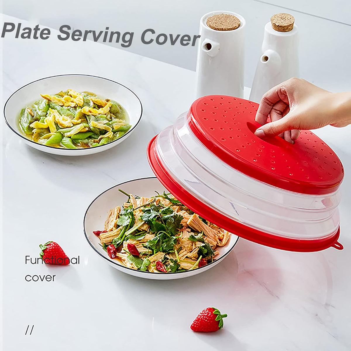 Collapsible Silicone Microwave Food Cover Splatter Guard 10.5 Inch