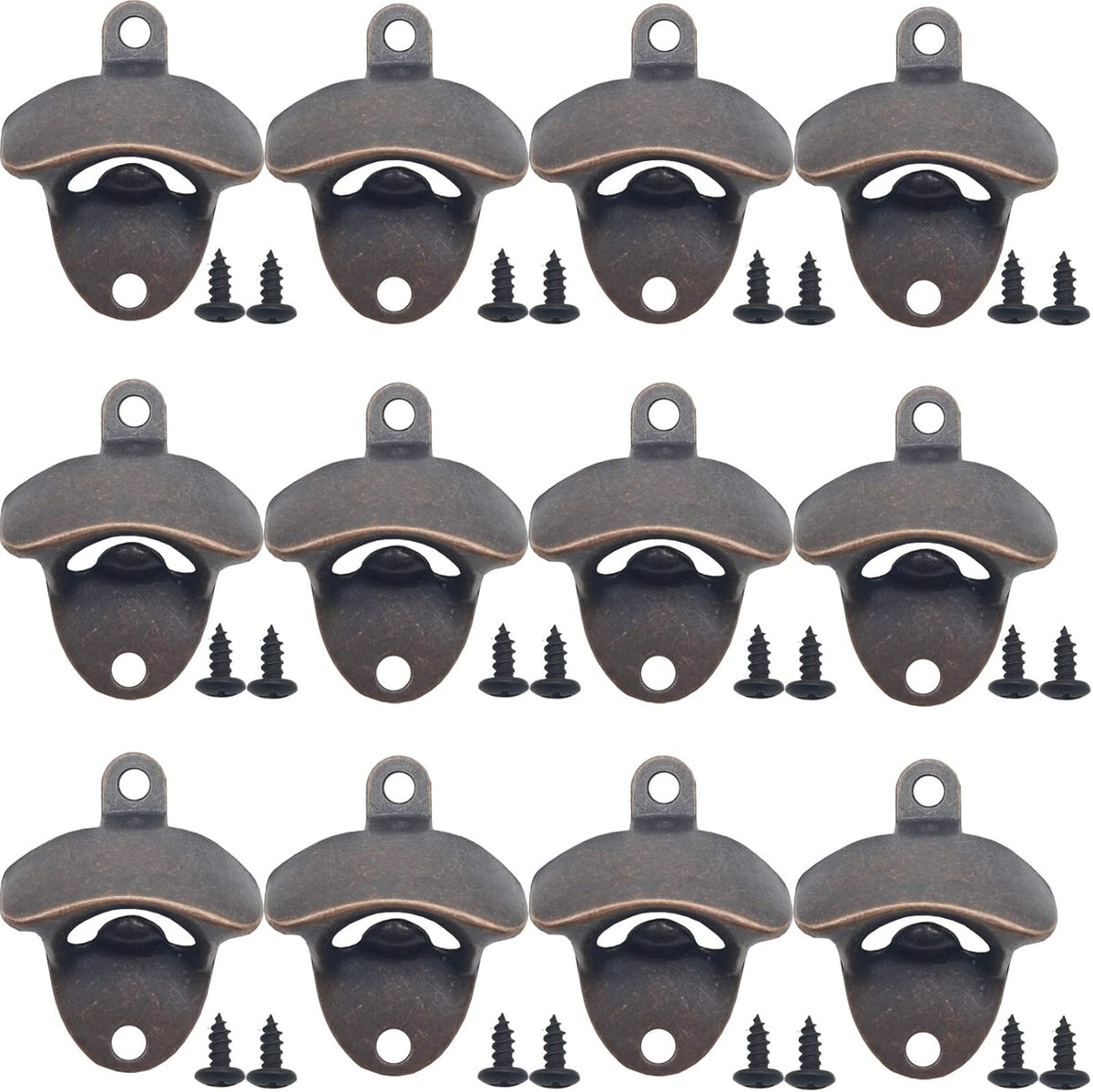 12PCS Wall Mounted Bottle Opener Vintage Beer Bottle Opener Suitable for Bars KTV Hotels Homes