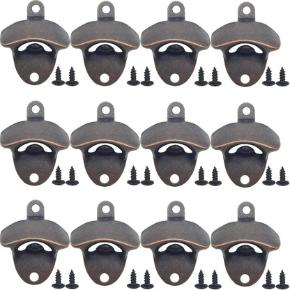 12PCS Wall Mounted Bottle Opener Vintage Beer Bottle Opener Suitable for Bars KTV Hotels Homes
