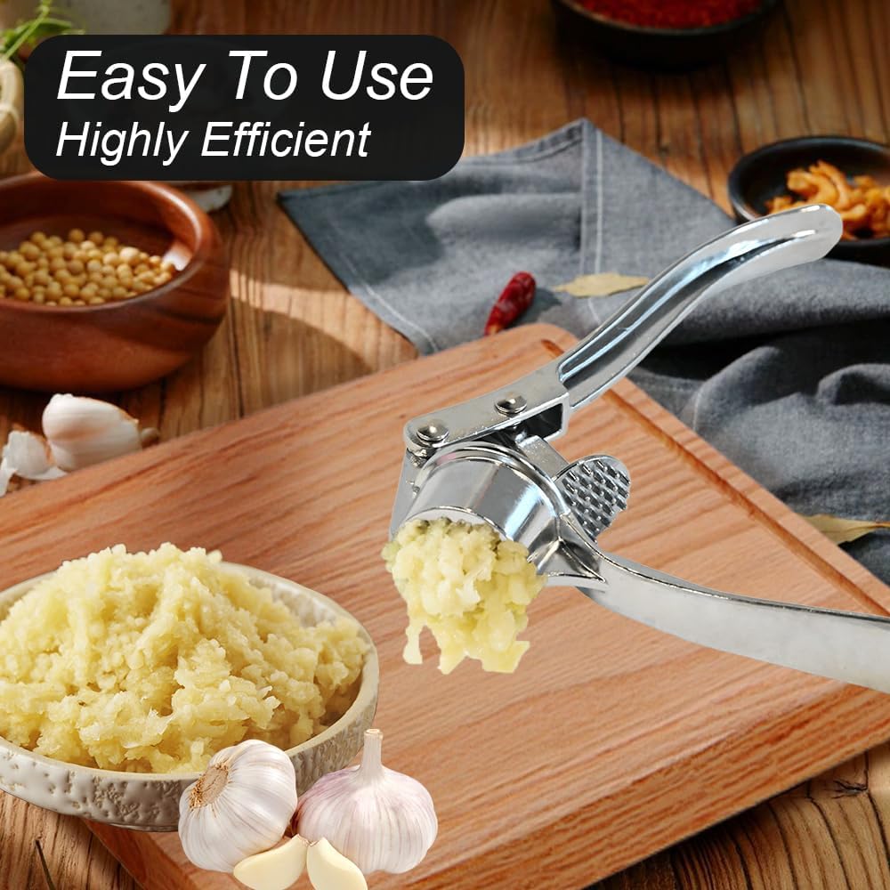 Armo® Stainless Steel Garlic Press Mincer Crusher Tool Professional Garlic Press Garlic Chopper Metal Garlic Crusher