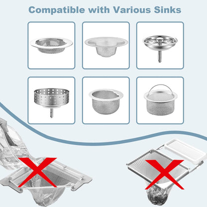 200 PCS Kitchen Mesh Sink Strainer, Disposable Sink Strainer Covers, Drain Nets for Kitchen Sink for Collecting Kitchen Food Waste Leftover Garbage