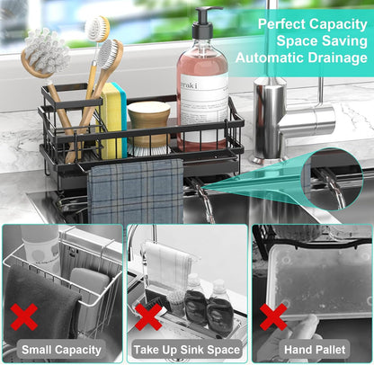 Sponge Holder for Kitchen Sink - Kitchen Accessories | Countertop Rustproof Stainless Steel, Sink Caddy