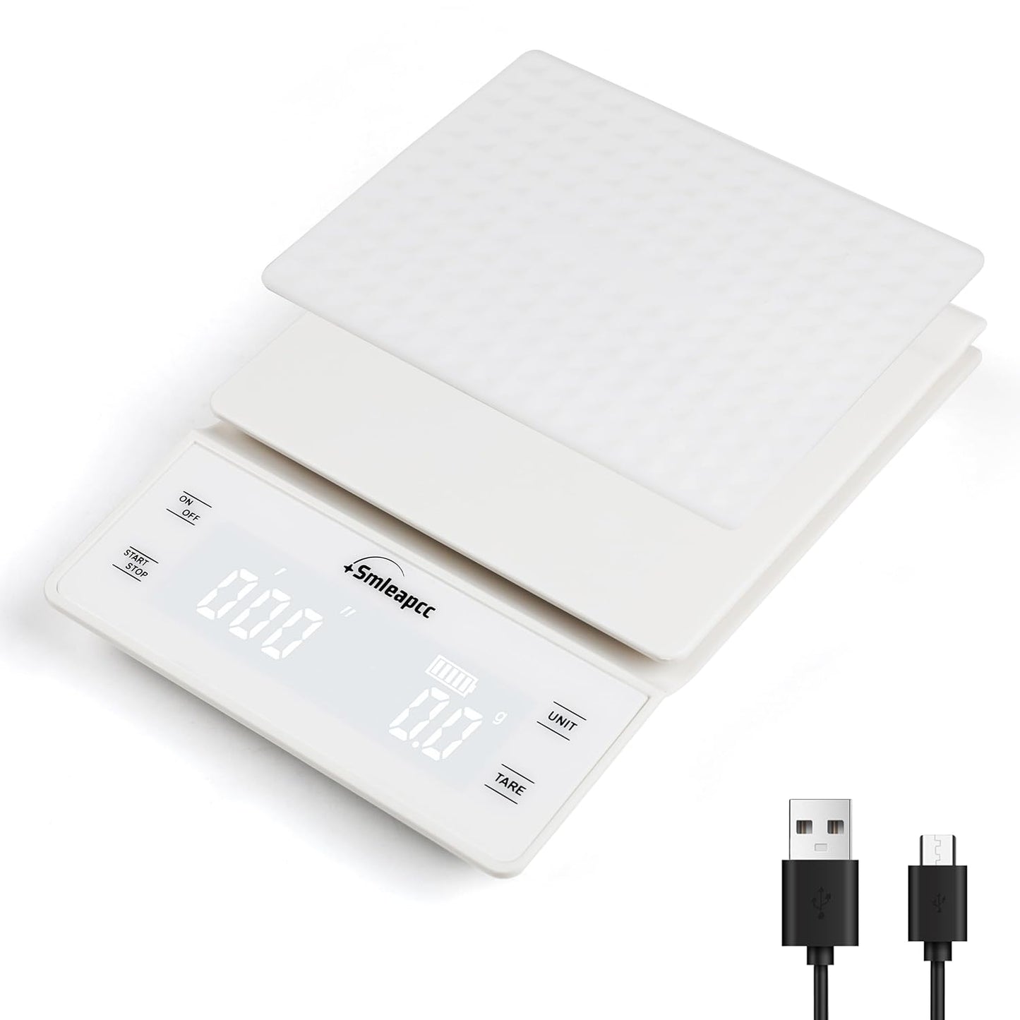 Food Scales for Kitchen,0.1g/3kg High Precision Small Multifunctional Digital Kitchen Food Scale,Digital Accurate Coffee Scale (White)