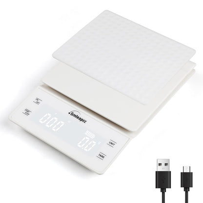 Food Scales for Kitchen,0.1g/3kg High Precision Small Multifunctional Digital Kitchen Food Scale,Digital Accurate Coffee Scale (White)