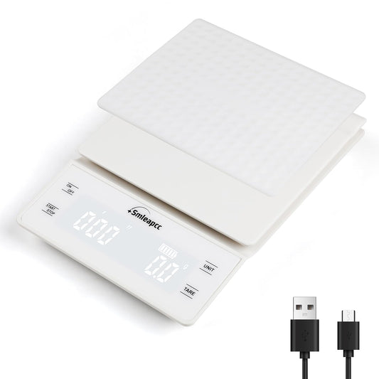 Food Scales for Kitchen,0.1g/3kg High Precision Small Multifunctional Digital Kitchen Food Scale,Digital Accurate Coffee Scale (White)
