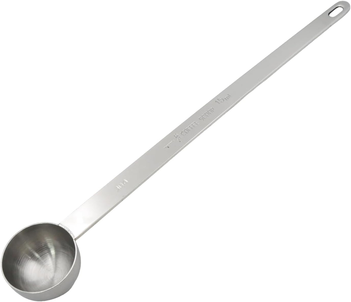 1 Pcs Silver Stainless Steel Coffee Scoop, Long Handle Measuring Scooper, 5.7in Spoon for Ground Bean/Powder/Espresso/Coffee Making/Home Baristas