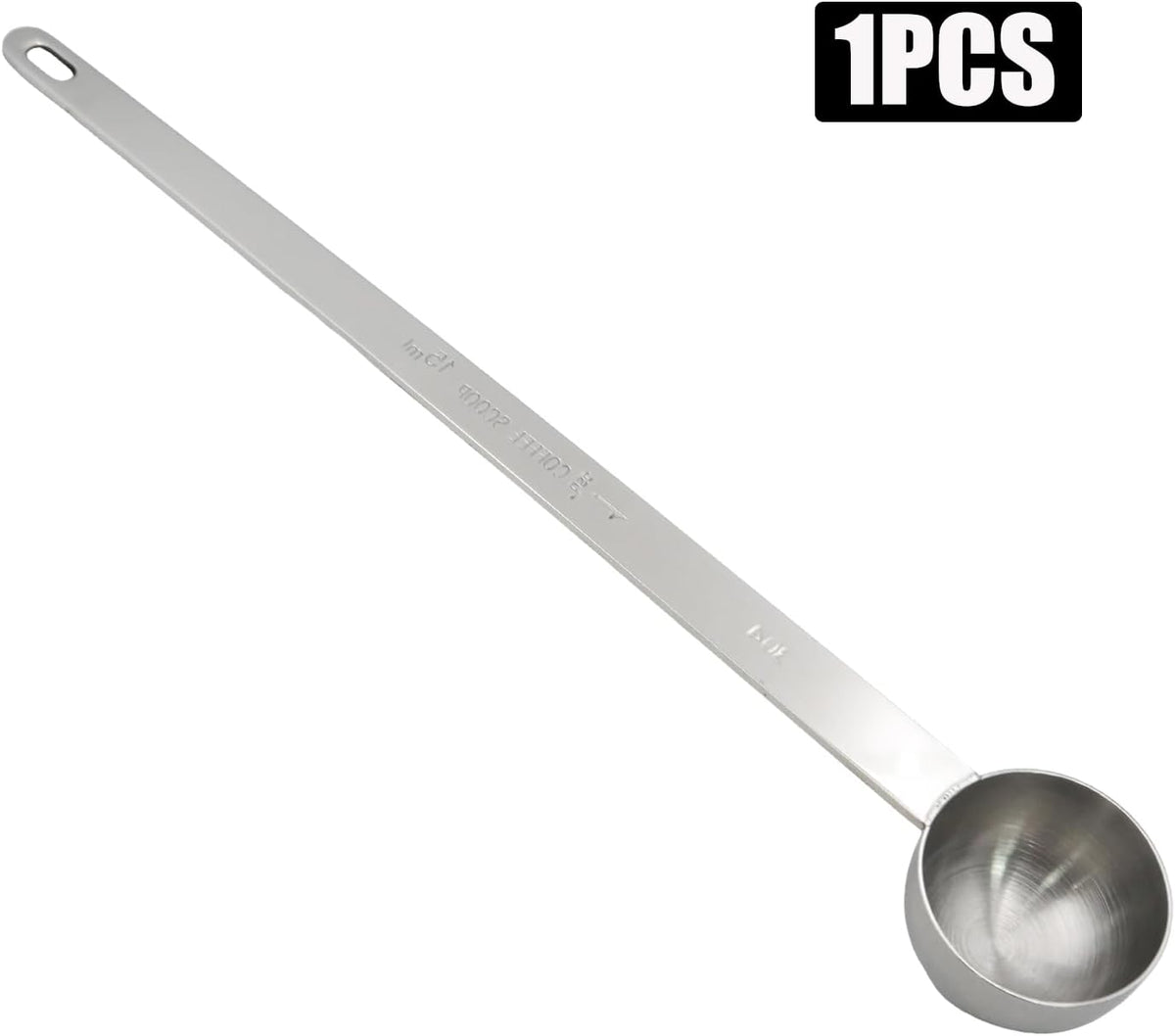 1 Pcs Silver Stainless Steel Coffee Scoop, Long Handle Measuring Scooper, 5.7in Spoon for Ground Bean/Powder/Espresso/Coffee Making/Home Baristas