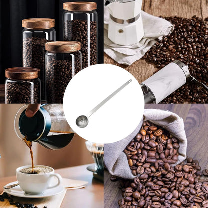 1 Pcs Silver Stainless Steel Coffee Scoop, Long Handle Measuring Scooper, 5.7in Spoon for Ground Bean/Powder/Espresso/Coffee Making/Home Baristas