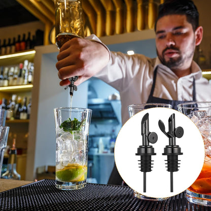 2 PCS Weighted Stainless Steel Bottle Pourers, Olive Oil Dispenser Spout, Self Closing Liquor Pour Spout, Weighted Pourer for Liquor Bottles, Oil Bottles, Vinegar, Syrup and Alcohol, Gold